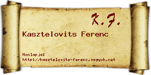 Kasztelovits Ferenc névjegykártya